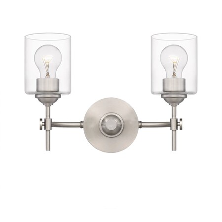 Quoizel Aria 2-Light Brushed Nickel Vanity Light ARI8615BN